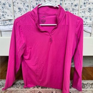 Pink Half-Zip Long Sleeve Top